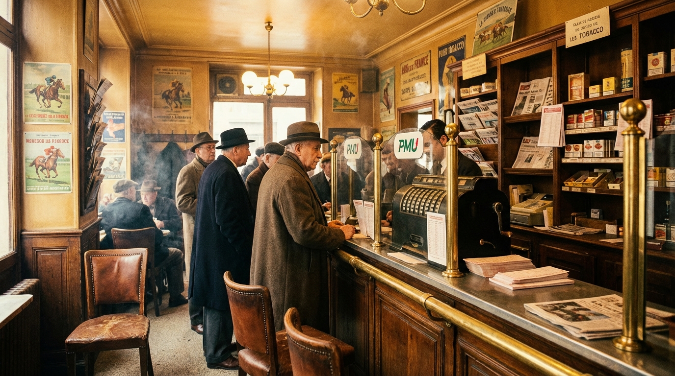 Comptoir de paris PMU dans un bar-tabac français
